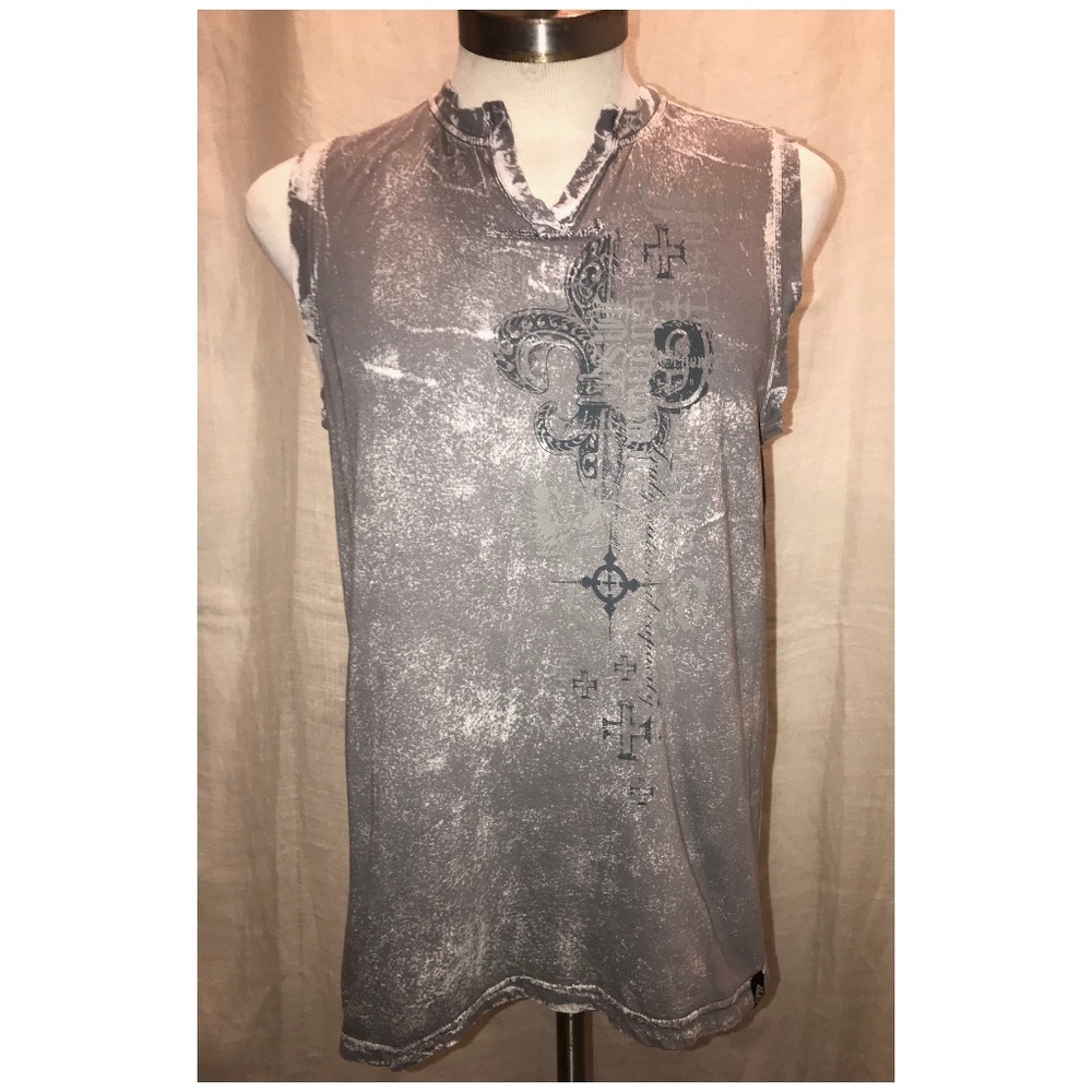 SURPLUS sleeveless tie-dye graphic tee, L